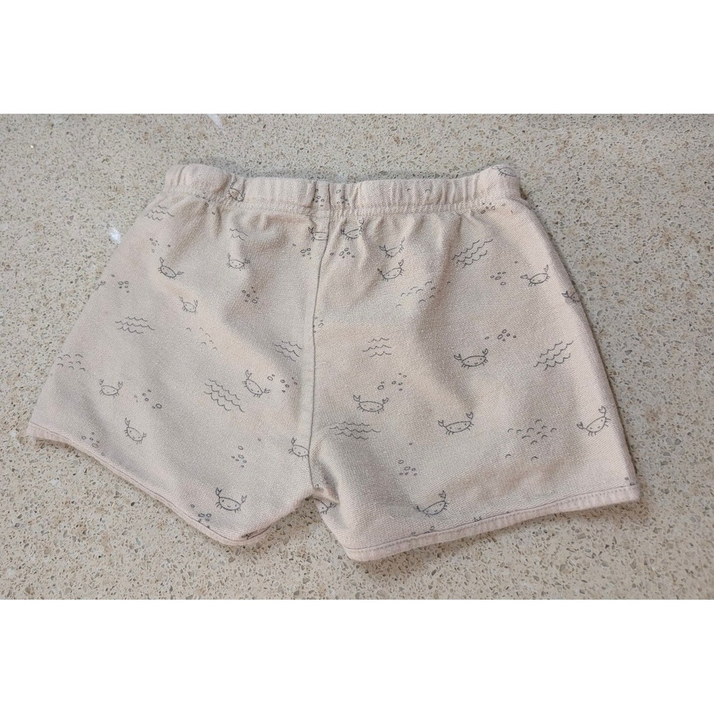 Rylee + Cru Toddler Shorts 6-7Y Beige Crab Print Drawstring Cotton - Picture 8 of 8